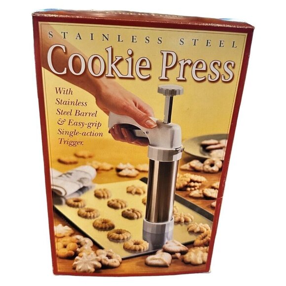 Vintage Kuhn Rikon Cookie Press Switzerland Professional Decorating Set Recipes - Picture 1 of 16